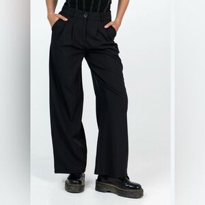 Princess Polly Archer pleaded Pants Black size 6